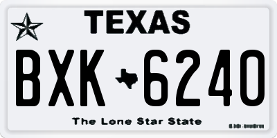 TX license plate BXK6240