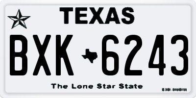 TX license plate BXK6243