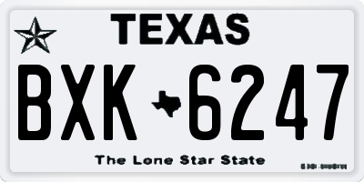 TX license plate BXK6247