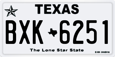 TX license plate BXK6251