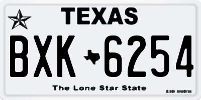 TX license plate BXK6254