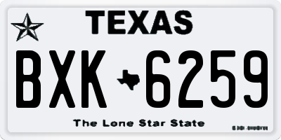 TX license plate BXK6259