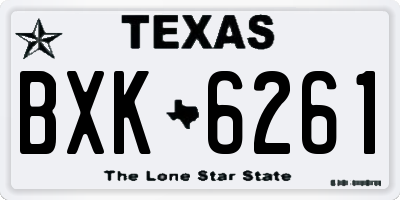 TX license plate BXK6261