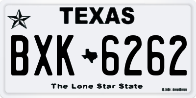 TX license plate BXK6262