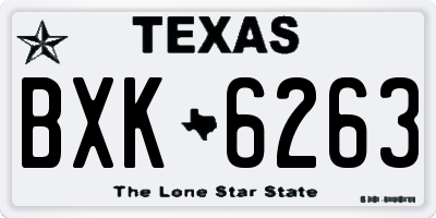 TX license plate BXK6263