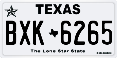 TX license plate BXK6265