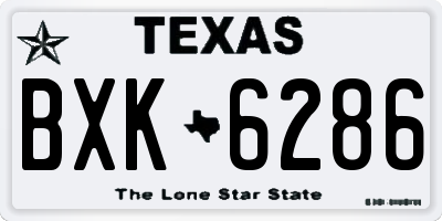 TX license plate BXK6286