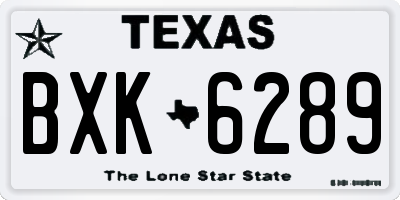 TX license plate BXK6289