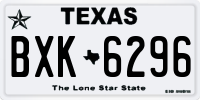 TX license plate BXK6296