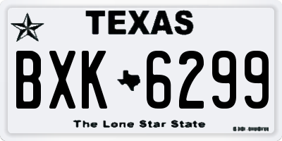 TX license plate BXK6299