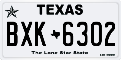 TX license plate BXK6302