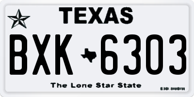 TX license plate BXK6303