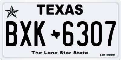 TX license plate BXK6307