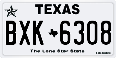 TX license plate BXK6308