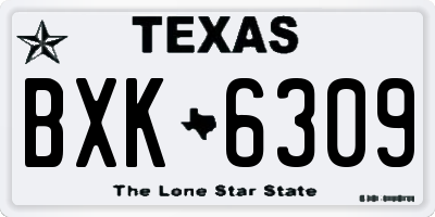 TX license plate BXK6309