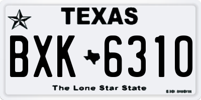 TX license plate BXK6310