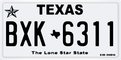 TX license plate BXK6311