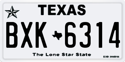 TX license plate BXK6314