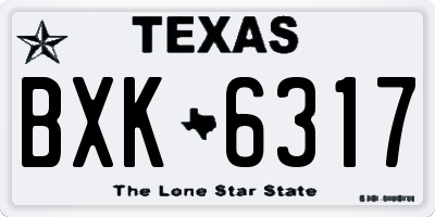 TX license plate BXK6317