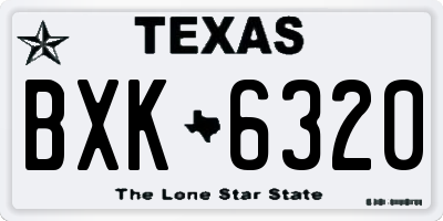TX license plate BXK6320