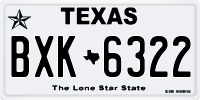 TX license plate BXK6322