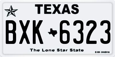 TX license plate BXK6323