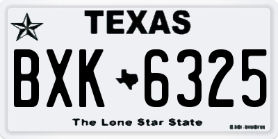 TX license plate BXK6325