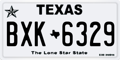 TX license plate BXK6329