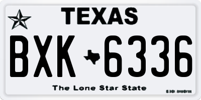 TX license plate BXK6336
