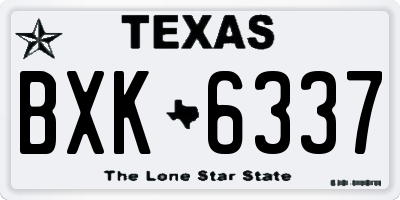 TX license plate BXK6337