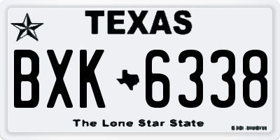 TX license plate BXK6338