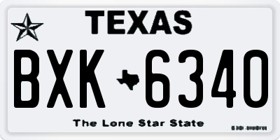 TX license plate BXK6340