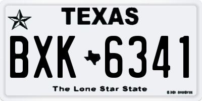 TX license plate BXK6341