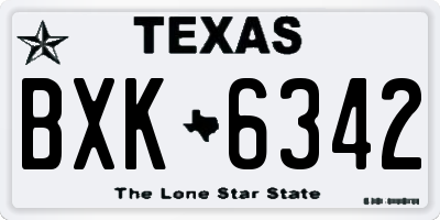 TX license plate BXK6342