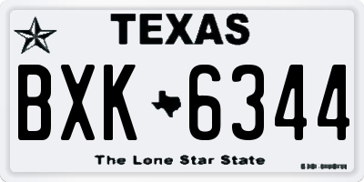 TX license plate BXK6344