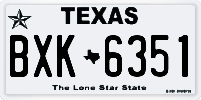 TX license plate BXK6351