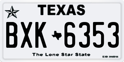 TX license plate BXK6353