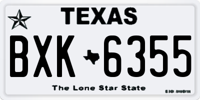 TX license plate BXK6355