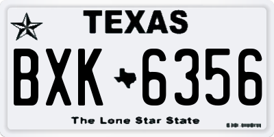 TX license plate BXK6356