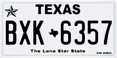 TX license plate BXK6357