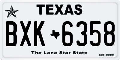 TX license plate BXK6358