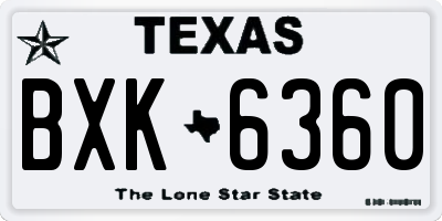 TX license plate BXK6360