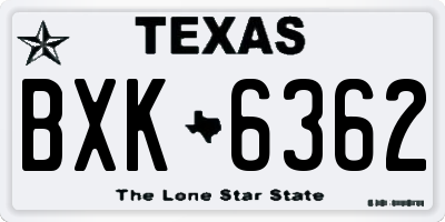 TX license plate BXK6362