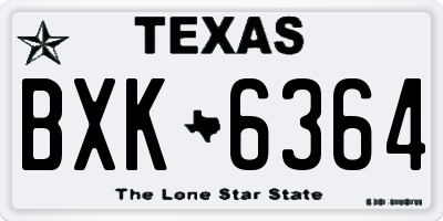 TX license plate BXK6364
