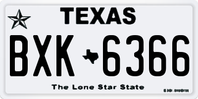 TX license plate BXK6366