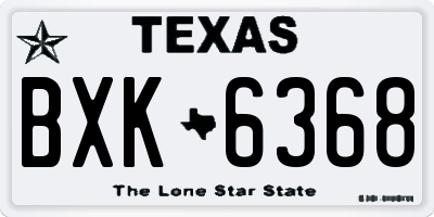 TX license plate BXK6368