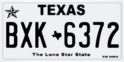 TX license plate BXK6372