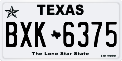 TX license plate BXK6375