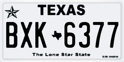 TX license plate BXK6377