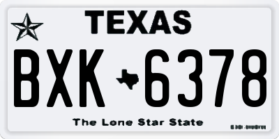 TX license plate BXK6378